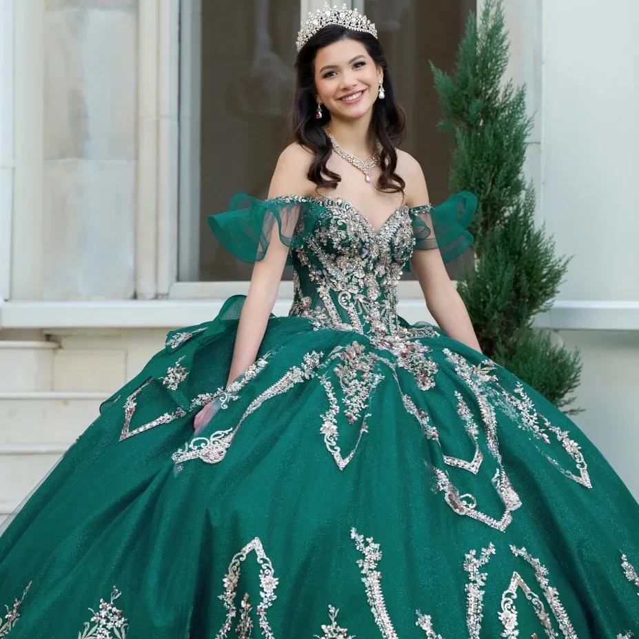 Model wearing an AmaBella Quinceañera gown